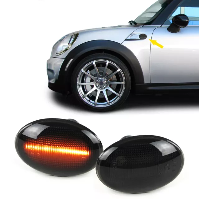 LED Lightbar Seitenblinker Schwarz für Mini R55 R55N R56 R56N R57 R57N R58 R59