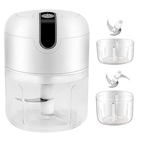 Mini Hachoir Électrique, 250ML&100ML Hachoir à Viande Électrique sans Fil, Mixeu