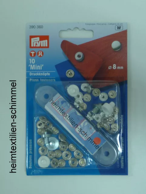 PRYM Mini Druckknopf Druckknöpfe 8mm silber 390360