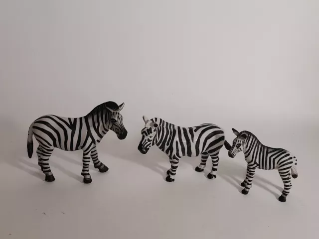 Schleich Zebras African Animals Adulds and Baby 1998 Retired