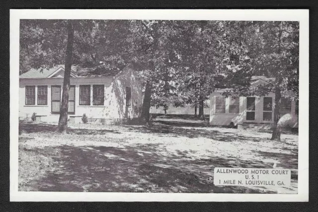 Old LOUISVILLE GEORGIA GA Allenwood Motor Court VINTAGE HOTEL MOTEL POSTCARD