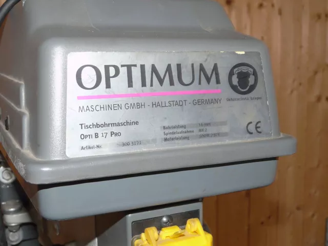 Tischbohrmaschine Optimum, 220V, 1400 U 1/min, 500W, Bohrfutter 13 mm 3