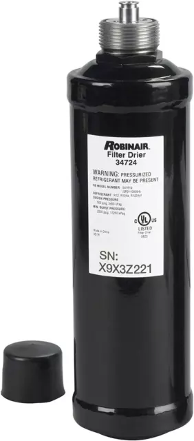 Robinair 34724 A/C Recycling Filter-Drier Spin-On Filter, Black