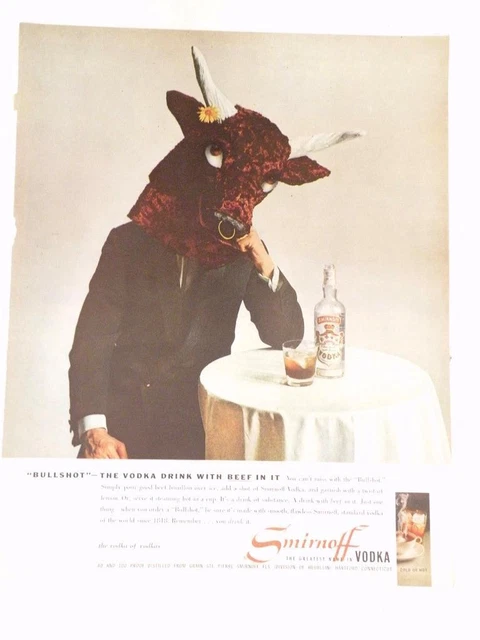 Magazine Ad* - 1958 - Smirnoff Vodka - Bullshot