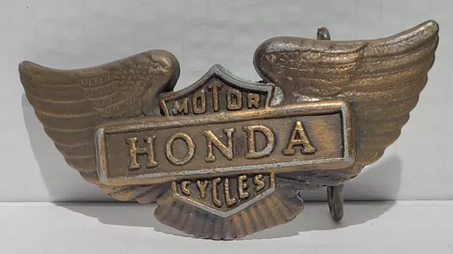 Vintage Honda Motor Cycles Belt Buckle Solid Brass