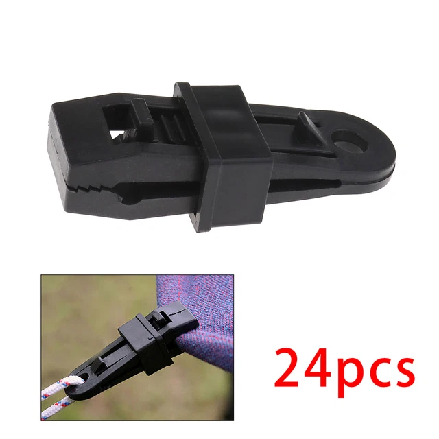 PLASTIC TARP TARPAULINE Awning Clips Tie Down Clamp Bushcraft Camping