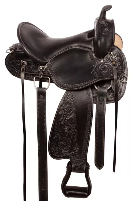 Horse Saddle Western Pleasure Trail Gaited Tooled Leather Tack 16 17 18