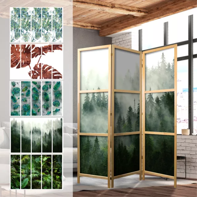 Monstera Wald Garten RAUMTEILER PARAVENT HOLZ SPANISCHE WAND ORIENT TRENNWAND