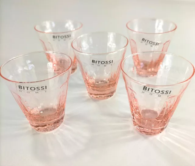 Bitossi Home set 5 bicchieri liquore rosa altezza cm.6 bicchierini shot chupito