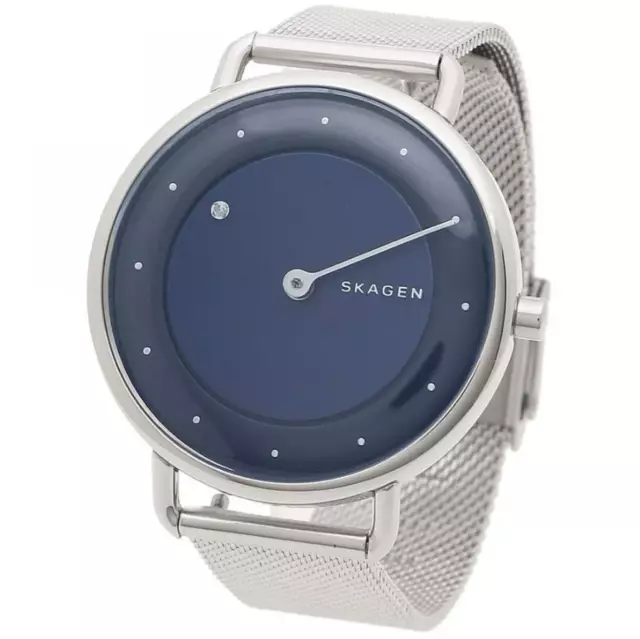 Skagen Skw2738 Blue Dial Silver Stainless Steel Mesh Diamond Quartz 36Mm Watch