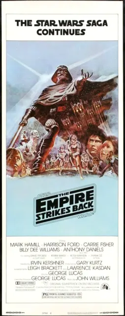 Empire Strikes Back Rare Style B Insert 14X36 Movie Poster 1980 Star Wars Vtg