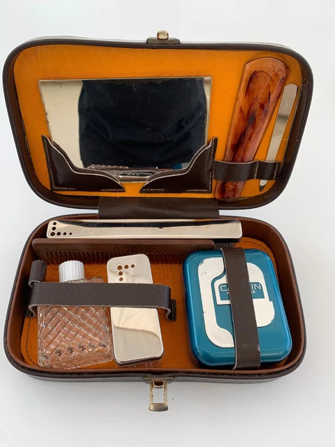 Trousse De Toilette Vintage Noire Avec Outils De Manucure - Nécessaire De Voyage Imperméable