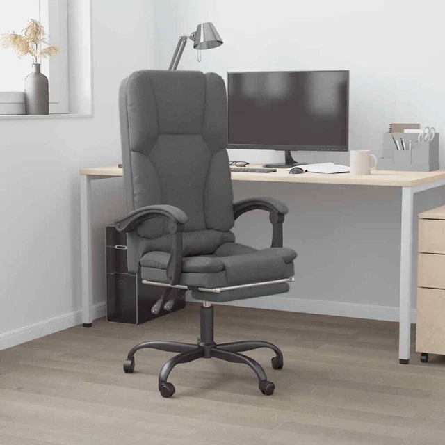 Fauteuil de massage inclinable de bureau Gris foncé Tissu