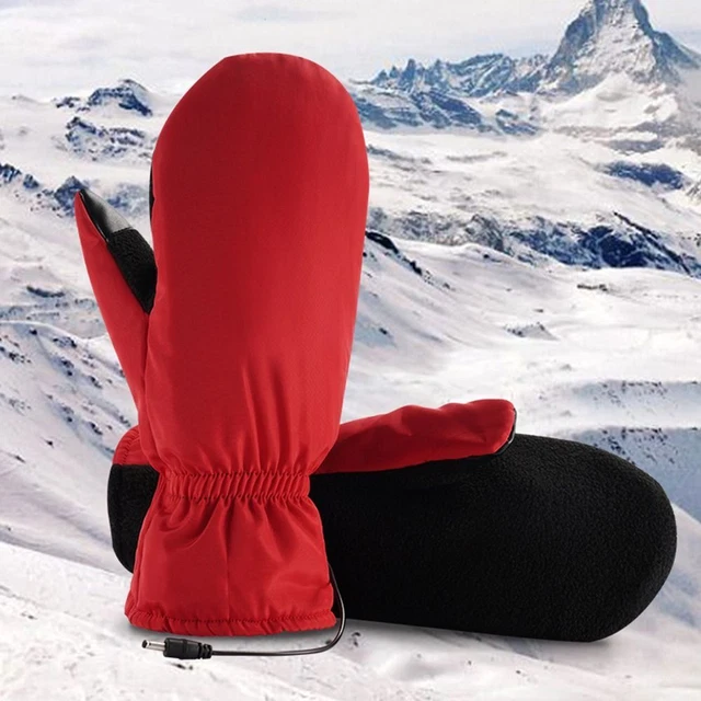 USB Électrique Thermique Gants de ski Gants coupe-vent Gants chauffants d'hiver