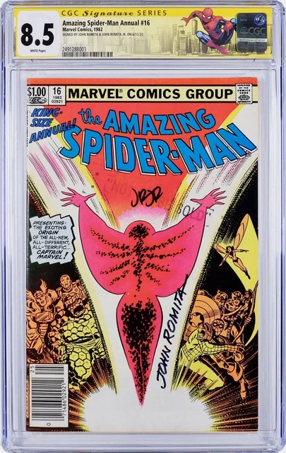 CGC AMAZING SPIDER-MAN ANNUAL #16! NEWSSTAND FILE COPY!! SIGNED ROMITA Sr & Jr!