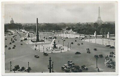 Paris France Place de la Concorde Panorama CPA Postcard RPPC