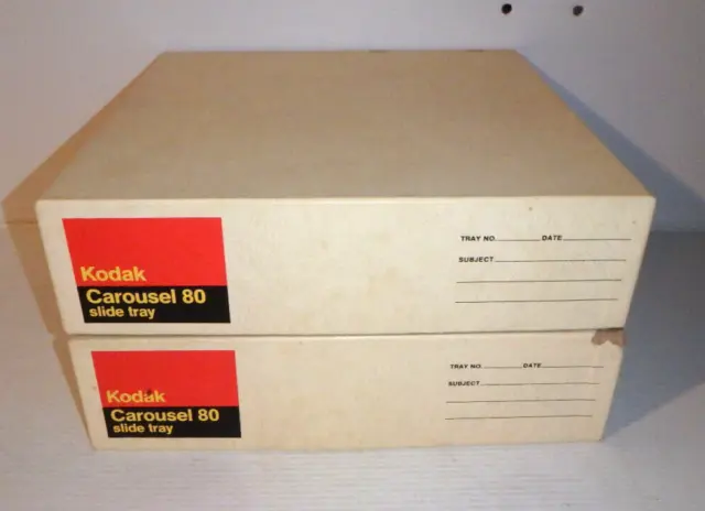 2 bandejas deslizantes universales Kodak Carousel 80 en caja original para proyector Kodak