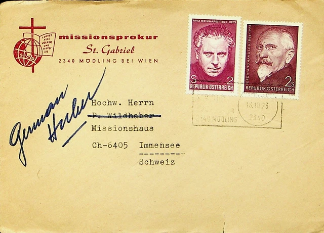 Österreich 1973 2x2s Berühmte Persönlichkeiten Auf Abdeckung F / Wien Zu