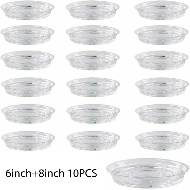 10x Jardin Plante Thé Soucoupe Drip Plateau Rond Peut Base Transparent Snack