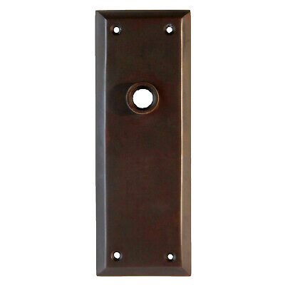 Bronze Rectangular Smooth Door Back Plate Pair