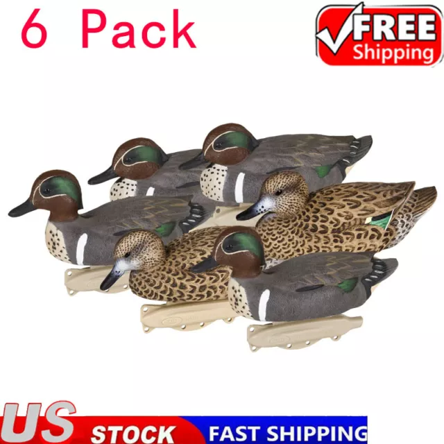 6 Pack Outdoors Storm Front Green Wing Teal Decoys 10.5 inch Waterfowl Decoy US