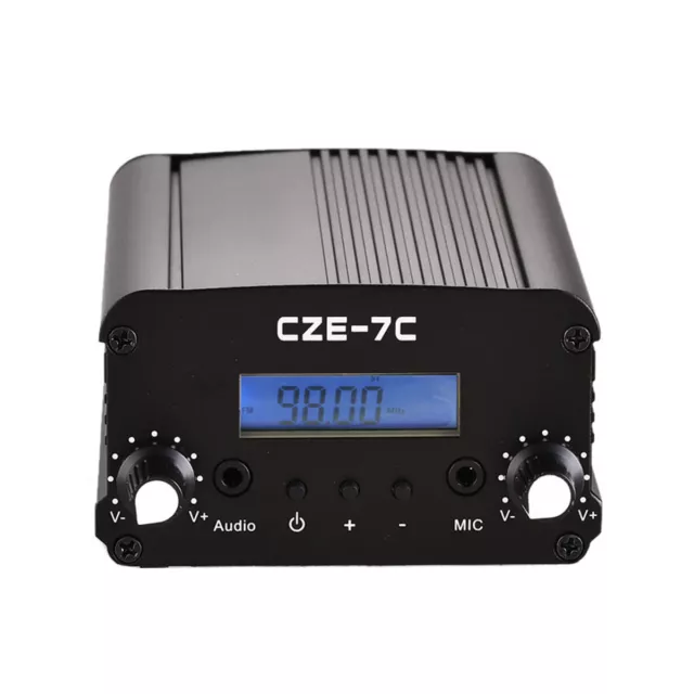 FM Transmitter Church 7/1W Mini Radio Stereo Station PLL Black w/ Antenna CZE7C