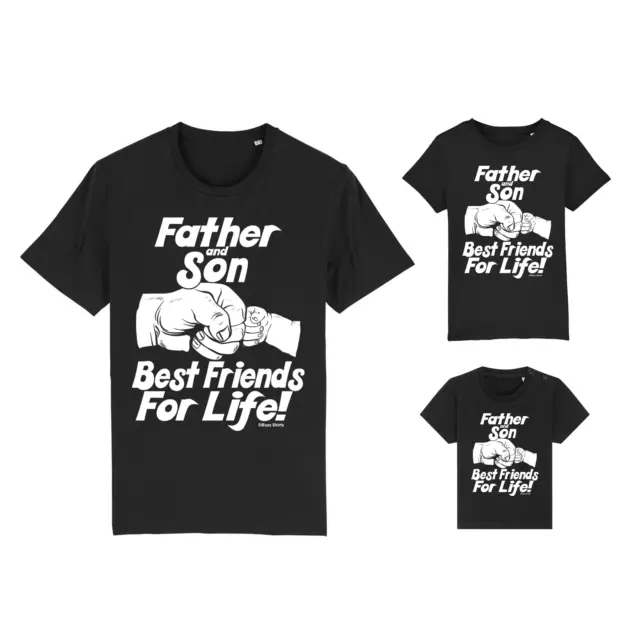 Father & SON Best Friends T-Shirt Matching Fathers Day Gift Baby Kids ORGANIC