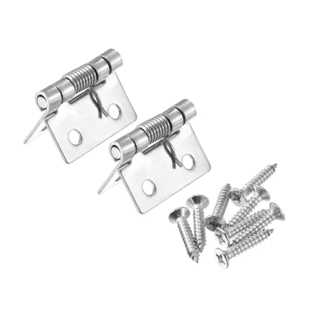 Spring Loaded Hinges, 1" 304 Stainless Steel Self Closing Hinge for Cabinet 2pcs