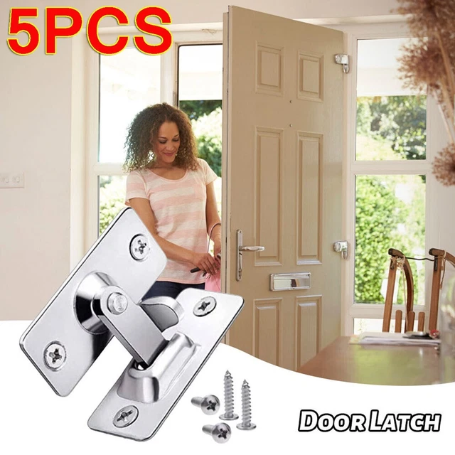 5x 90 Degree Stainless Door Latch Sliding Screen Door Latch Barn Door Lock Hasp