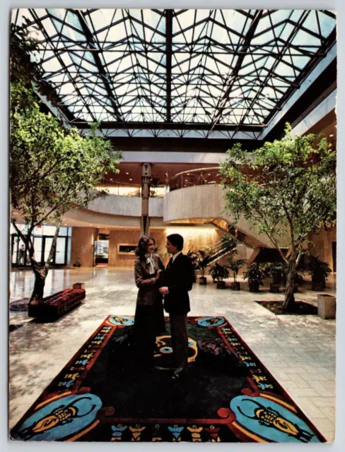 Sheraton Hotel Anchorage Alaska Postcard Interior Atrium View Native Area Rug