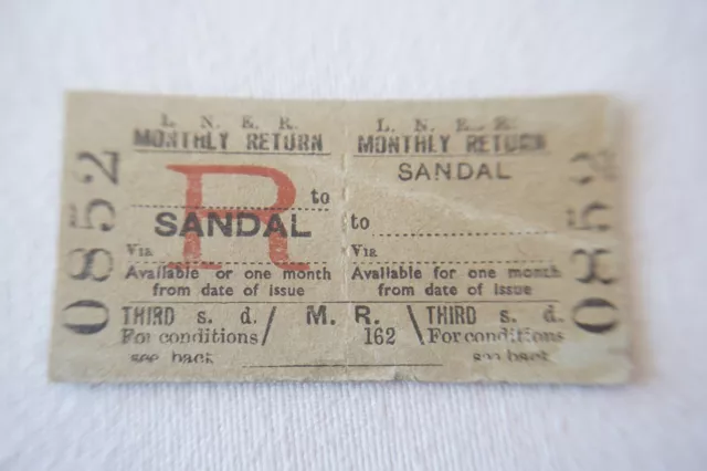 Sandal LNER Railway Train Ticket