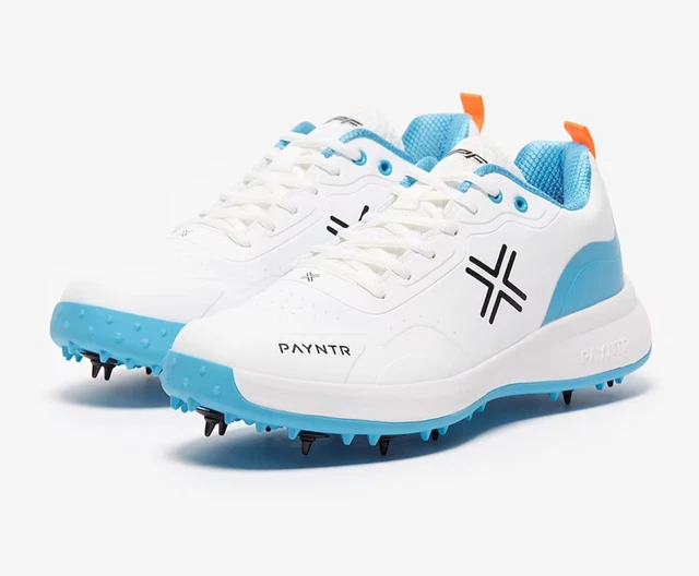 Payntr Xpf 19 Cricket Spikes White Blue Uk 10