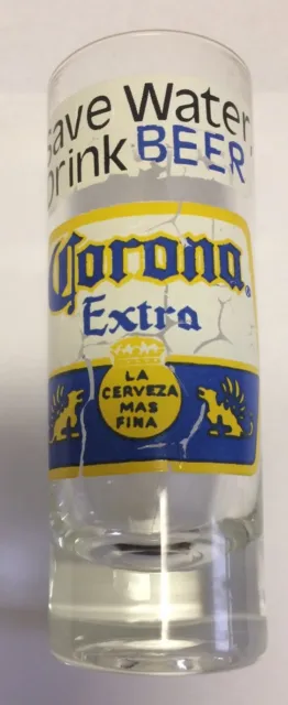 Corona Extra Shooter Shot Glass Save Water Drink Beer Logo Barware