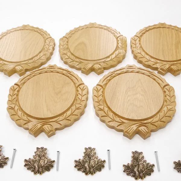 5 Pieza Keilerschilder Tallado Claro Af 14cm Con 5x Hoja de Roble Portada Klein 2