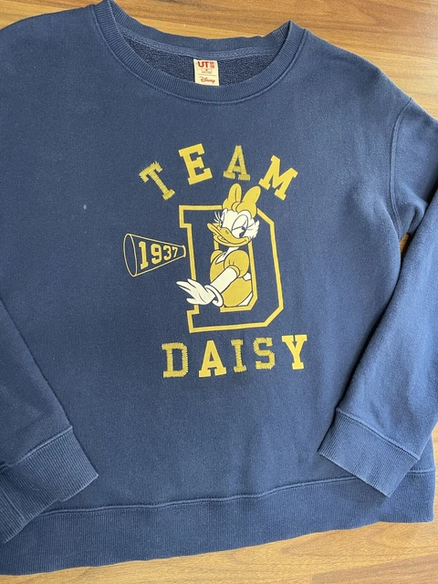 Disney Daisy Duck Sweater Jumper Navy Embroidered Printed Cartoon Pullover M VGC 7