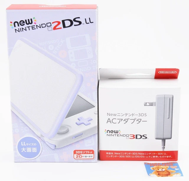 Nouvelle console Nintendo 2DS XL LL Lavande Blanc avec adaptateur manuel de...