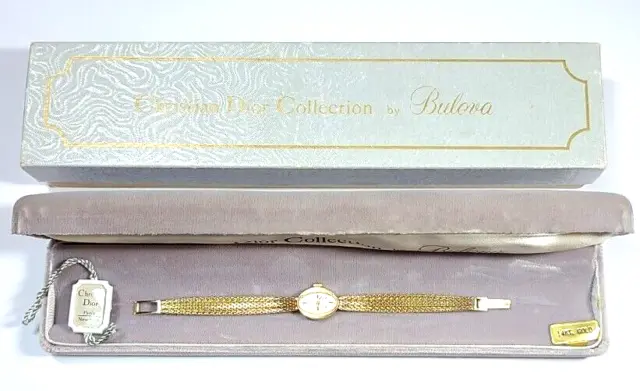 Bulova Christian Dior 14k Yellow Gold Women's Wrist Watch