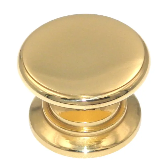 Hickory Hardware Manor House Polished Brass Round Cabinet Solid Brass Knob P9122