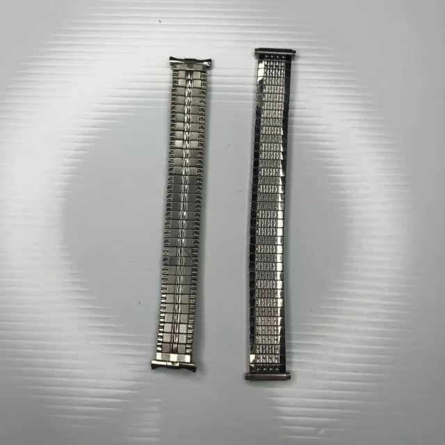 X12.5 Lot Bowles USA Silver Stainless Men Stretch Retro Watch Bands