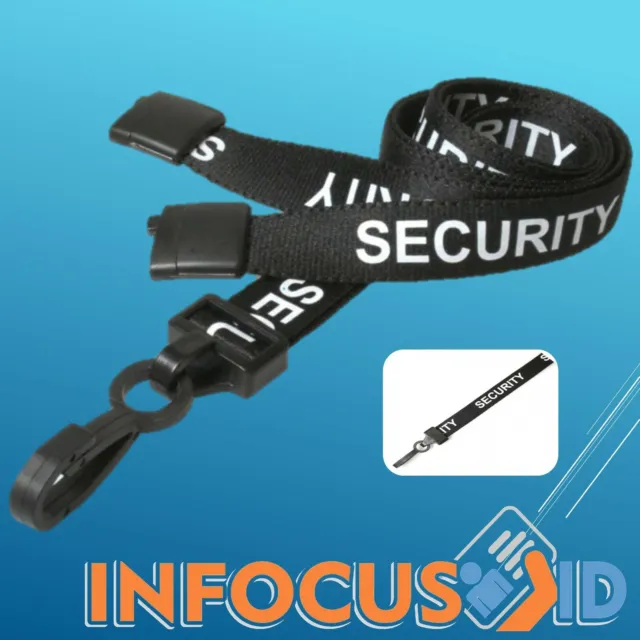 Black Security 15mm Breakaway ID Badge Card Lanyard / Neck Strap Pack of 100