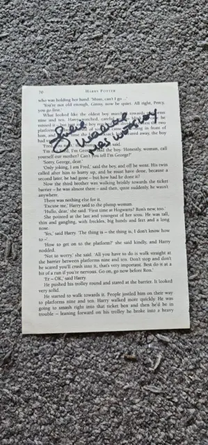 Signed Dame Julie Walters Harry Potter Book Page Charity Auction Molly Weasley