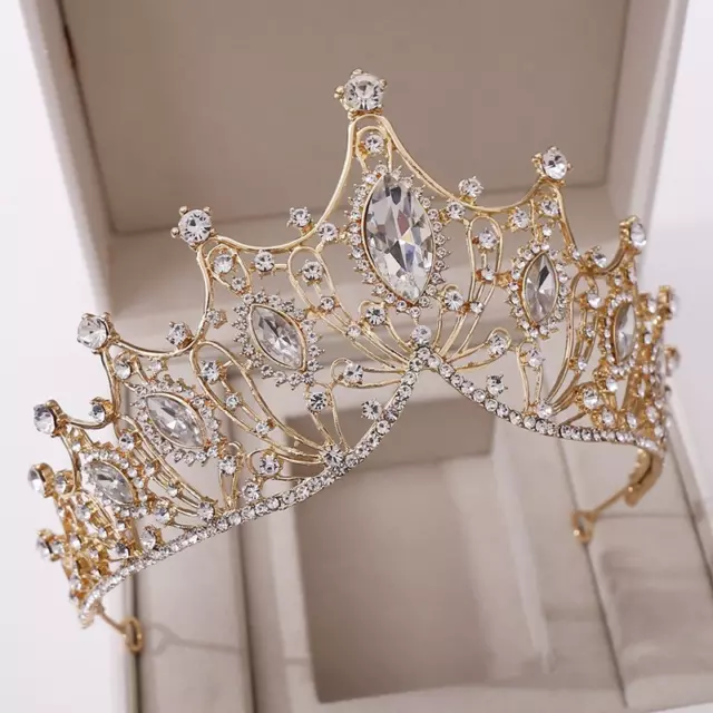 Cristallo Strass Tiara Copricapo Sposa Matrimonio Corona Regina Damigella Nuovo