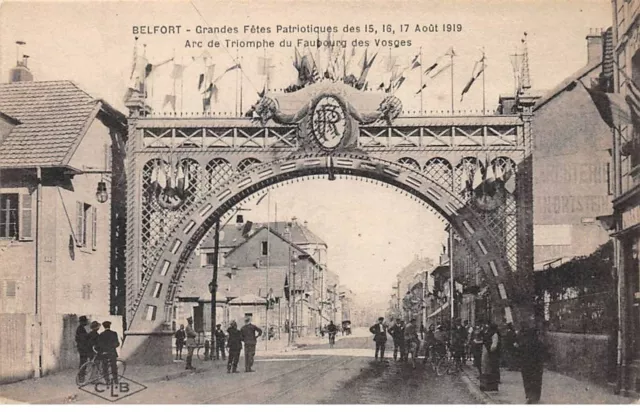 90.AM17592.Belfort.Grandes fêtes patriotiques Aout 1919.Arc de Triomphe du fa