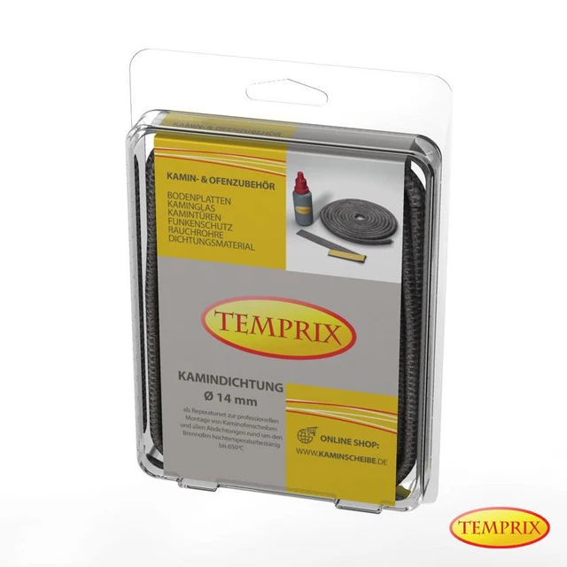 Temprix Cheminée & Four Joint Réfractaire Cordon D'Étanchéité Ø 14mm Rond 3 M De 6