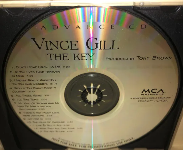 Vince Gill CD The Key promo advance album tony brown mca nashville MCA3P-1043A