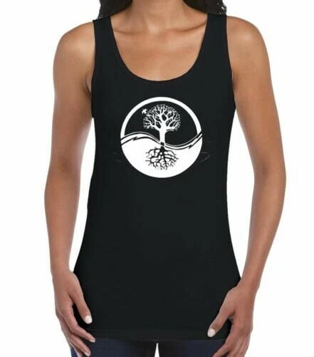 Yin And Yang Albero Della Vita Donna Canotta Maglia - Zen Yoga Meditation