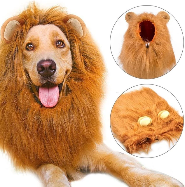 Etpark León Melena para Perro, Perro Disfraz Peluca de León para Perro Elegante León Pelo Perro Vestido