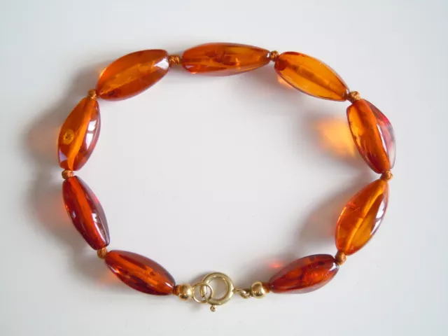 Bracelet Miel Nature Ambre Olives 6,9 G / Longueur ca.20 CM