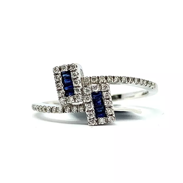 SAPPHIRES and DIAMONDS 18k White GOLD Ring