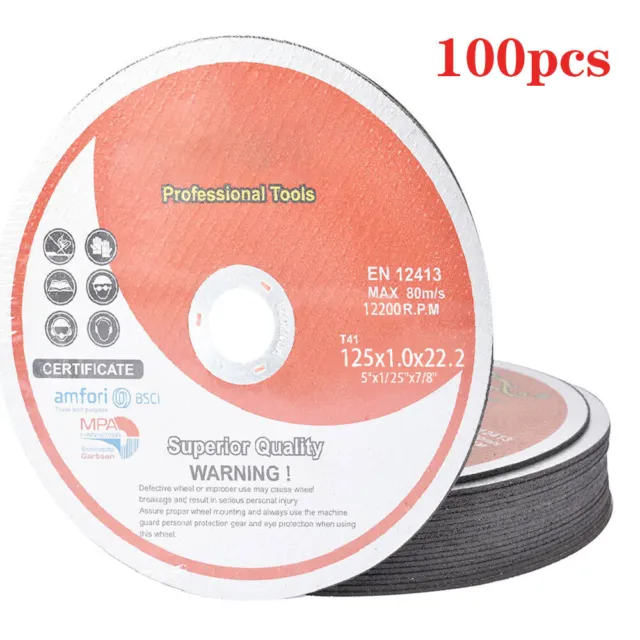PACK 100 5"x0.040"x7/8" Cut-off Wheel - Metal & Stainless Steel Cutting Discs